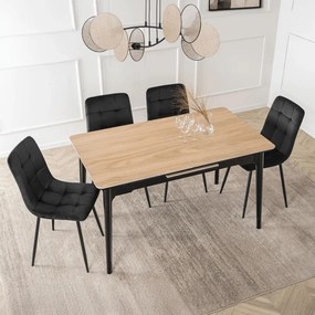 Stôl Keramický ADAMO 120-160 cm dub/čierny
