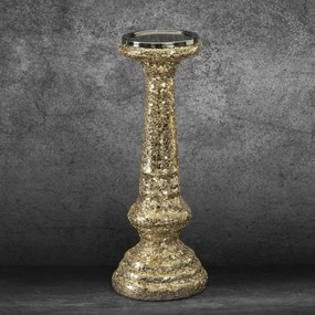 SKLENENÝ SVIETNIK MELIA (FI) 12X31 CM ZLATÝ