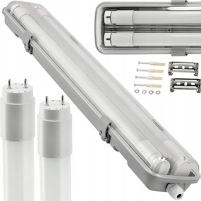 SADA Hermetické svietidlo 120cm 36W 3600lm 6000K+ 2x LED trubice Vodotesné