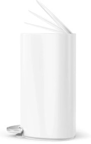 Simplehuman Pedálový odpadkový kôš 6 l, polokrúhly, biela oceľ, plast