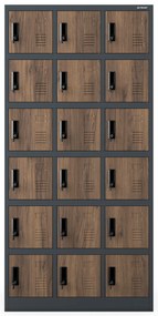 Šatňová skriňa KAROL, 900 x 1850 x 400 mm, Eco Design: antracit/dub orech