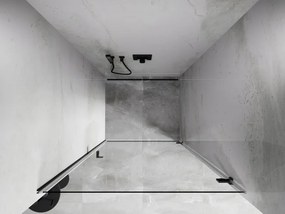 Mexen, Mexen Lunar-B výklopné pravé sprchové dvere 65 cm, priehľadné, pištoľovo šedé kartáčované - 832-065-000-66-00-P