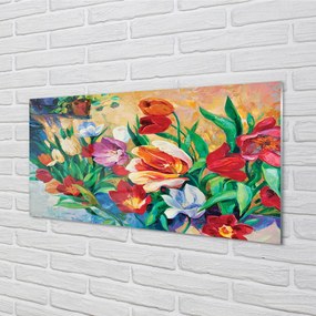 Nástenný panel  kvety 140x70 cm