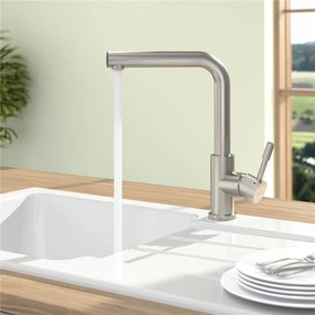 VILLEROY &amp; BOCH Modern Steel páková drezová batéria, nízkotlaková, výška výtoku 281 mm, oceľ nerezová kartáčovaná, 966811LC