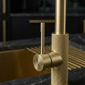 Rea Master, vysoká kuchynská batéria s výsuvným výtokom, zlatá matná, REA-B7204