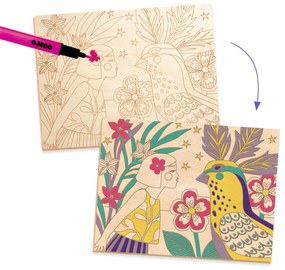 Výtvarná hra - kreslenie na drevo - Sladké dievčatá