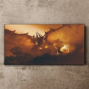 Obraz Canvas Fantasy Dragon Maľovanie