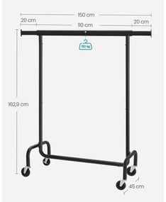 Mobilný stojanový vešiak LINEA čierny
