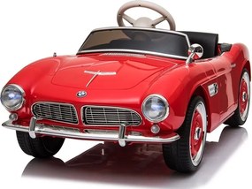 LEAN CARS Elektrické autíčko BMW Retro, LED, MP3, diaľkové ovládanie, červené lakované