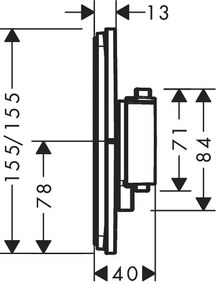 Hansgrohe ShowerSelect Comfort E, termostat pod omietku pre 2 spotrebiče, kartáčovaný čierny chróm, HAN-15572340