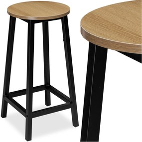 Barová židle FLINT modern oak/černá