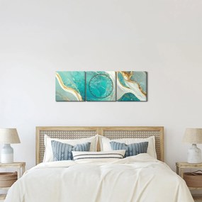 Obraz - Mramorový design II. (s hodinami) (90x30 cm)