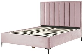 Zamatová súprava nábytku do spálne 160 x 200 cm ružová SEZANNE Beliani
