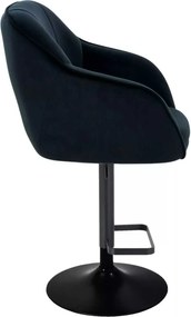 LuxuryForm DESIGN Barová stolička AVOLA VELUR na čiernom tanieri - čierna