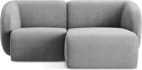 Sivá ženilková rohová pohovka (pravý roh/s leňoškou) Lani – Makamii