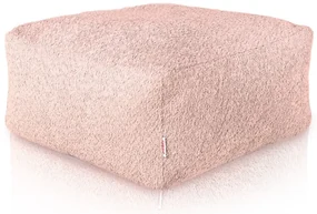 Podnožka Boucle púdrovo ružová kocka