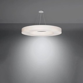 Závesné svietidlo Saturno Slim, 1x biele textilné tienidlo, (biely plast), (fi 90 cm)
