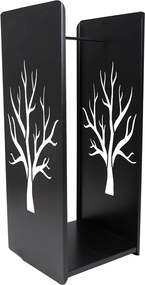 Kovový stojan na drevo Tree, 40x100 cm, čierna