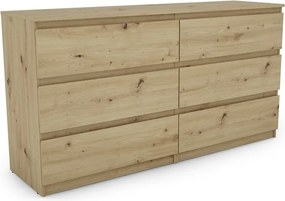 Široká komoda Carlos, dub artisan, 150 cm