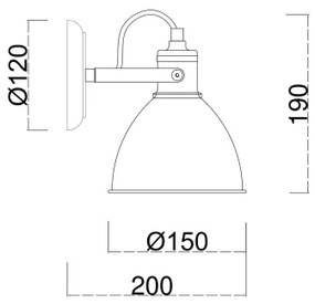 Brilagi - Nástenné bodové svietidlo TECHNO 1xE27/60W/230V bronzová/patina