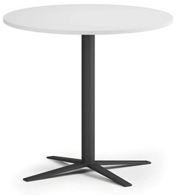 Konferenčný stolík AURA, priemer 80 cm, čierna podnož, biela