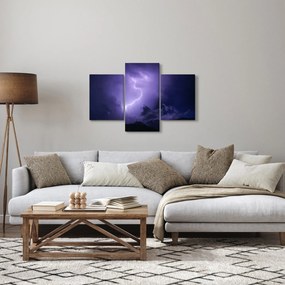 Obraz - fialová obloha a blesk (90x60 cm)