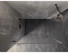 Mexen Lunar-B, sklápací sprchový kút ľavý 90 x 70 cm, 8mm číre sklo, profil grafit brúsený, 832-090-070-66-00-L