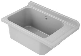 Gamma Selva, univerzálna plastová výlevka 58x38x26,7 cm + sifón, 1-komorová, šedá, GMA-KGS58-G