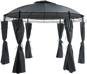 Záhradný altán s LED solárnym osvetlením BestBerg BBGG-20 / 350 x 274 cm / šedá