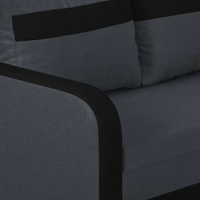 3-miestna Rozkladacia pohovka KONRAD Tmavosivá/Čierna