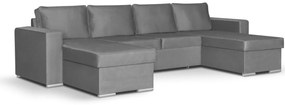 Rohová sedacia súprava s funkciou spania PANORAMO-U Sivá