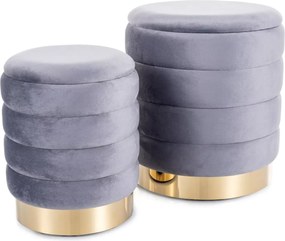 SI Britta Velvet taburetka (sada) sivý