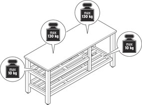 Polička na topánky s otvorenou priehradkou na topánky