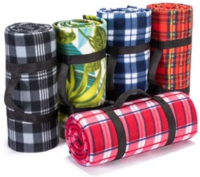 Pikniková deka károvaná, modrá