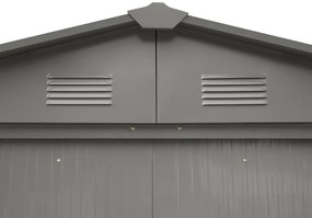 Záhradný domček BestBerg ZDB-9SD / 9 m² / 279 x 324 x 211 cm / biele drevo / sivá