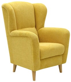 FINES žlté kreslo ušiak Aladin