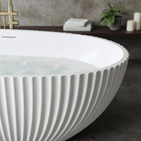 Rea Carmen, voľne stojaca vaňa 170x85 cm, biela, čierny click-clack, KPL-W6506