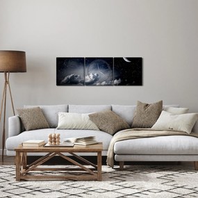 Obraz - Hviezdna obloha (s hodinami) (90x30 cm)