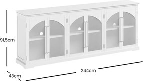 Komoda Avola 244 cm z masívu šalviovo sivá