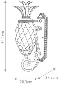 Hinkley HK-PLANTATION-M-MB - Nástenné svietidlo PLANTATION 1xE27/40W/230V čierna