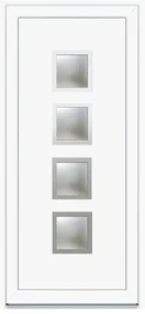 Solid Elements Vchodové dvere KF08, 90 L, rozmer vr. zárubne: 1000 × 2100 mm, plast, ľavé, biele, presklené