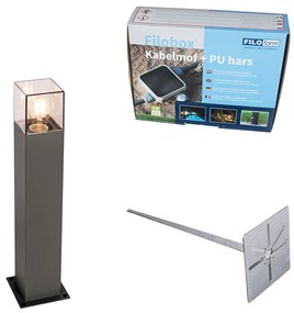 Vonkajšia lampa 50 cm antracit s hrotom do zeme a káblovou objímkou - Denmark