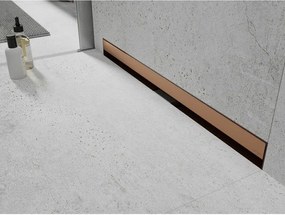 Mexen Flat Wall, sprchový žľab na stenu 2v1, 80 cm, medená matná, 1C30080