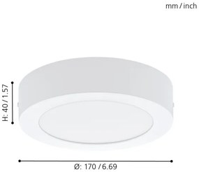 Eglo 94072 - LED stropné svietidlo FUEVA 1 LED/10,89W/230V