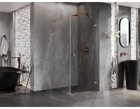 Mexen Lunar-B L, 1-krídlový sprchový kút, pravý, 80 x 80 cm, 8mm číre sklo, medený profil, 832L-080-080-65-00-P