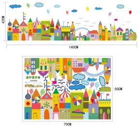 Samolepka na stenu "Farebné kráľovstvo" 42x140cm