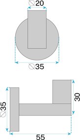 Rea Ori, 1-háčik na uterák, 39104, medená matná, REA-98062