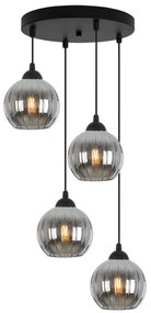 Závesné svietidlo Costa, 4x grafitové sklenené tienidlo, b, o