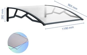 ARTPLAST Vchodová strieška 100x120cm, číra