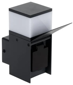 Kanlux 38761-Vonkajší nást. svietidlo so zásuvkou DASTEN 1xG9/11W/230V IP44 čierna